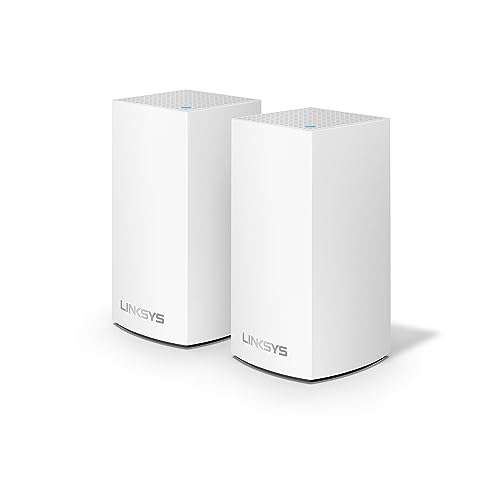 Linksys Velop WHW0102 Dual-Band Mesh WiFi 5-System (AC1200) WLAN-Router, Repeater, Extender, bis zu 260 m² WLAN-Abdeckung mit 4 Gigabit-Ethernet-Ports und Kinderschutzfunktionen – 2er-Pack, Weiß von Linksys