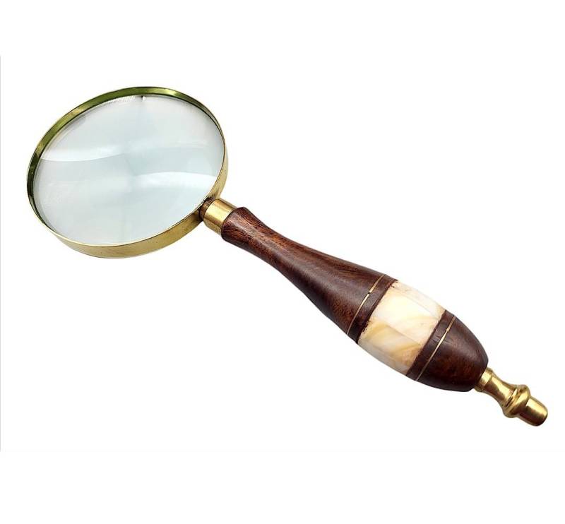Linoows Handlupe Lupe, Leselupe, Retro Vergrößerungsglas, Lesehilfe, dreifach Vergrößerung von Linoows