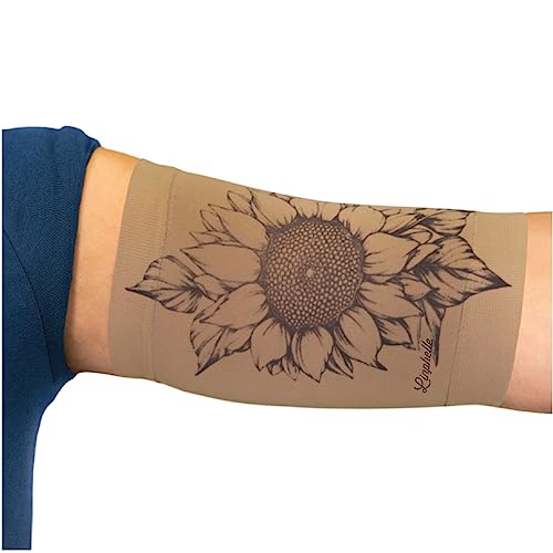 Linphelle Picc Line Mikrofaser Coverpicc - Armkatheter-Abdeckband aus atmungsaktivem Design-Gewebe, Arm Sleeve ideal für PICCs, Blutzuckermessgerät und Tattoo-Abdeckung, Sonnenblume, Größe L von Linphelle