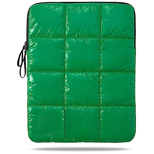 Linpr Puffy Laptop Sleeve 13 Zoll Grün Wasserdichte Tragetasche Tasche für Frauen Flauschige Computer iPad Pro 12.9 Hülle Kompatibel mit MacBook Pro 12, MacBook Air M2 M1, Asus/Dell XPS/Lenovo in von Linpr