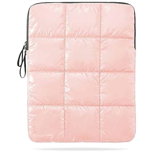 Linpr Puffy Laptop Sleeve 13 Zoll Rosa, wasserdichte Tragetasche Tasche für Frauen, Flauschige Computer iPad Pro 12.9 Hülle, Kompatibel mit MacBook Pro 12, MacBook Air M2 M1, Asus/Dell XPS/Lenovo in von Linpr