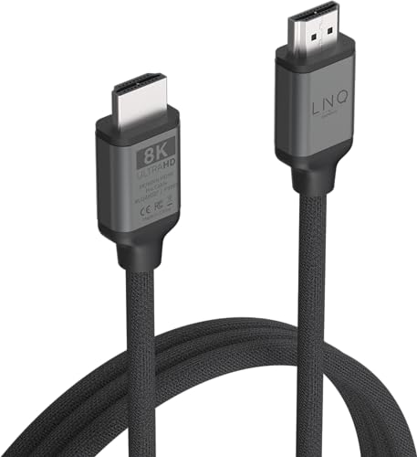 Linq Connects 8K/60Hz HDMI an HDMI, Ultra HDMI -zertifiziert, Pro -Kabel 2M, für 8K -Display/TV, HDMI 2.1A, 8K/60 Hz oder 4K/120 Hz, 48 Gbit/s, männlich, grau von Linq Connects