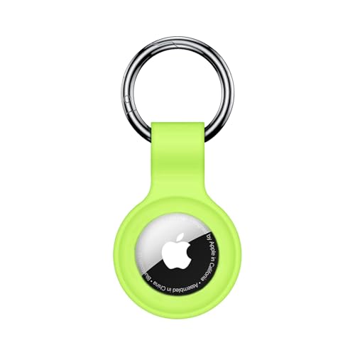 Linsaner Kompatibel mit AirTag-Hülle, Schlüsselanhänger für Airtag-Halter, Silikon, für AirTags, Schlüsselanhänger, Hüllen, Tags, Kette für Apple für AirTag, GPS, Artikelfinder, Zubehör, Neongrün Linsaner Kompatibel mit AirTag-Hülle, Schlüsselanhänger für Airtag-Halter, Silikon, für AirTags, Schlüsselanhänger, Hüllen, Tags, Kette für Apple für AirTag, GPS, Artikelfinder, Zubehör, Neongrün von Linsaner