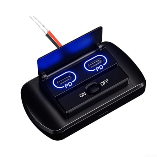 Dual-USB-Autoladegerät, effizientes Schnellladen bei 12 V für alle Arten von Fahrzeugen (A+C (C+C (30 W)) von Lioaeust
