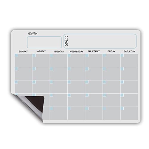 Magnettafel, A3, löschbarer Monatsplaner, magnetischer Kalender, Kühlschrank, Küchenplanung, Mini-Tafel (weiß) von Lioaeust