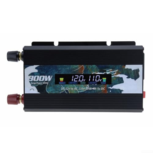 Wechselrichter 12 V DC auf 220 V Wechselstrom, 300 W mit LCD-Monitor, perfekt für Camping, Autoreisen und Stromversorgung von Geräten Wechselrichter 12 V DC auf 220 V Wechselstrom, 300 W mit LCD-Monitor, perfekt für Camping, Autoreisen und Stromversorgung von Geräten von Lioaeust