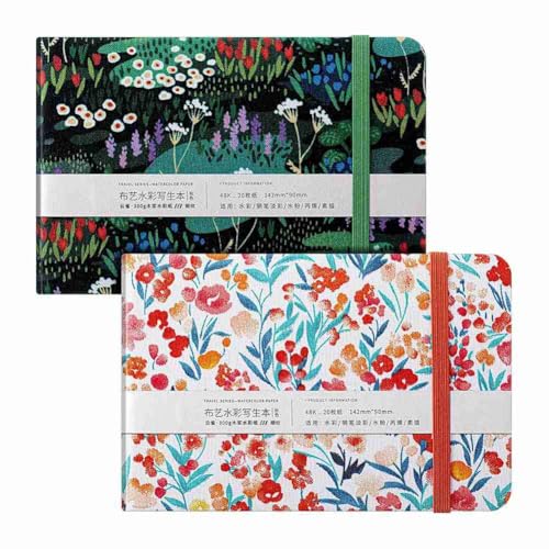 Lioggyet 2 Aquarell-Skizzenbücher, 8,9 X 14 cm, Tragbares Aquarell-Tagebuch, 20 Blatt/40 Seiten, 300 G/M², zum Malen und Skizzieren Lioggyet 2 Aquarell-Skizzenbücher, 8,9 X 14 cm, Tragbares Aquarell-Tagebuch, 20 Blatt/40 Seiten, 300 G/M², zum Malen und Skizzieren von Lioggyet