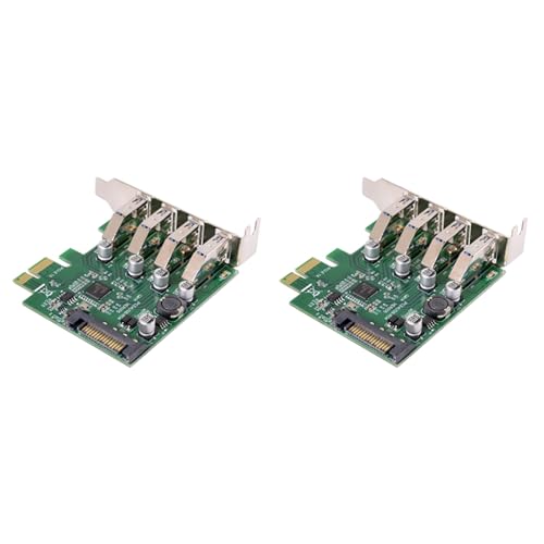 Lioggyet 2 x Pci-E-Hub mit 4 Ports, Low Profile A USB 3.0, PCI-Express-Erweiterungskartenadapter, Betriebssysteme USB1.1/2.0/3.0, 5 Gbit/s Lioggyet 2 x Pci-E-Hub mit 4 Ports, Low Profile A USB 3.0, PCI-Express-Erweiterungskartenadapter, Betriebssysteme USB1.1/2.0/3.0, 5 Gbit/s von Lioggyet
