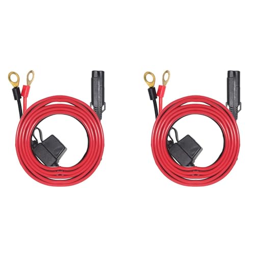 Lioggyet 2 x Ringkabelschuh – SAE Ringkabelschuh oder Schnelltrenn-Ringklemmen-Set, 10 A Sicherung von Lioggyet