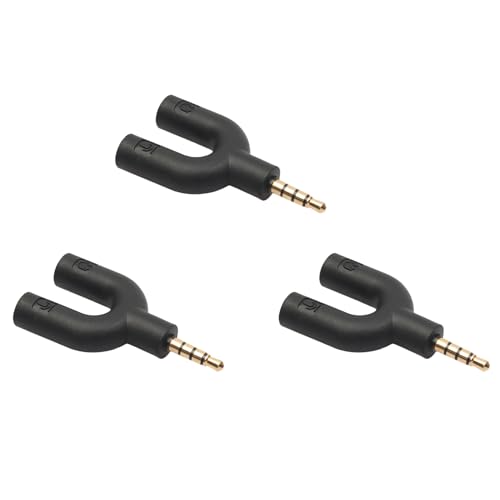 Lioggyet 3 x Adapter Typ U Dual 3,5 mm Kopfhörer Stecker Audiokabel Splitter Mikrofon 2-in-1 drehbarer Stecker für Android Lioggyet 3 x Adapter Typ U Dual 3,5 mm Kopfhörer Stecker Audiokabel Splitter Mikrofon 2-in-1 drehbarer Stecker für Android von Lioggyet