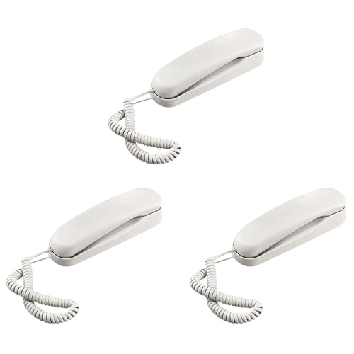 Lioggyet 3 x Wand-Telefon mit Kabel, kleines Hotel-Telefon, geeignet für Zuhause/Badezimmer/Schule/Büro, Festwand-Telefon, Lioggyet 3 x Wand-Telefon mit Kabel, kleines Hotel-Telefon, geeignet für Zuhause/Badezimmer/Schule/Büro, Festwand-Telefon, von Lioggyet