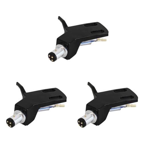 Lioggyet 3X Plattenspieler Headshell Aluminiumlegierung Headshell Plattenspieler Nadel Phono Stylus Cartridges Rack Schwarz von Lioggyet