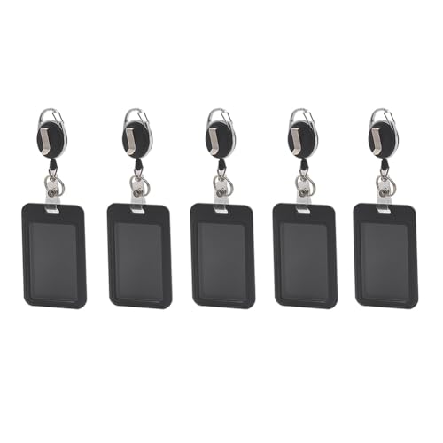 Lioggyet 5-Teiliges Arbeitserlaubniskarten-Set - Dokumentenkarten-Set zum Aufhängen Am Hals mit Einziehbarem Seil - Brustanhänger-Schutzset für Zugangskontrolle von Lioggyet
