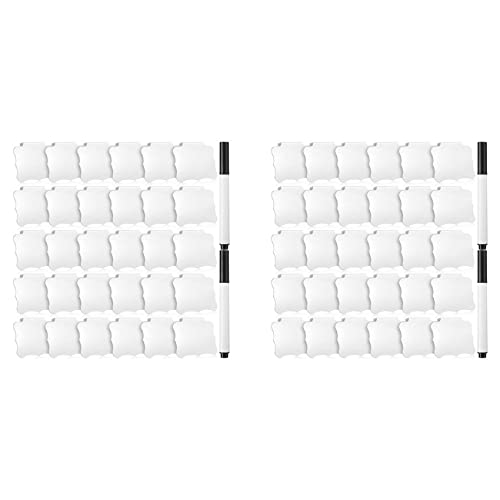 Lioggyet 64-teiliges Set mit Clips und Stiften für Korbetiketten, inklusive 64-teiligem Küchenclip, Etikettenhalter und 4 Kreidestücken () von Lioggyet