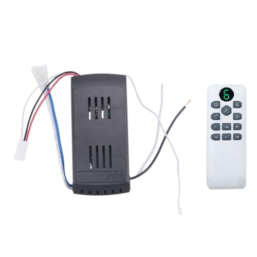 Lioggyet Fernbedienungs-Set für Deckenventilator, 50 W, 6 Geschwindigkeitsstufen, Timing-Funktion, Ersatz-Fernbedienung für DC-Lüfter und Deckenleuchten. Lioggyet Fernbedienungs-Set für Deckenventilator, 50 W, 6 Geschwindigkeitsstufen, Timing-Funktion, Ersatz-Fernbedienung für DC-Lüfter und Deckenleuchten. von Lioggyet