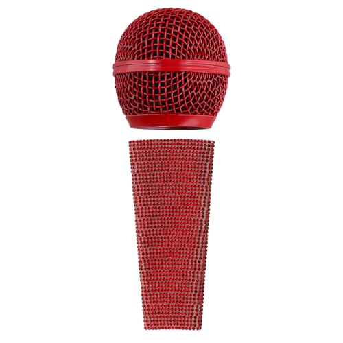 Lioggyet Sparkle Mikrofonhülle, Kabelgebundene Mikrofon-Handabdeckung und Mesh-Mikrofongrillkopf für -Mikrofone, Rot Lioggyet Sparkle Mikrofonhülle, Kabelgebundene Mikrofon-Handabdeckung und Mesh-Mikrofongrillkopf für -Mikrofone, Rot von Lioggyet