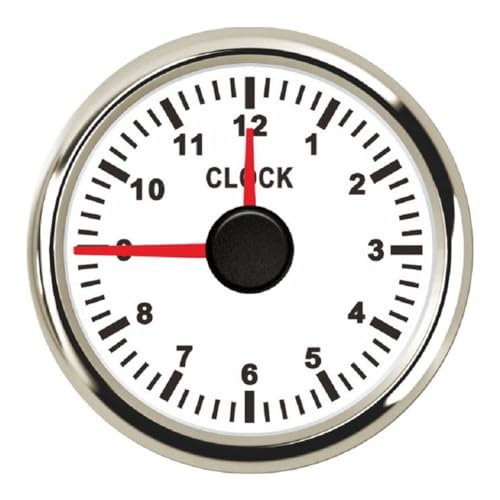 Lioggyet Zähler, 0-12 Stunden, 5,1 cm (2 Zoll) und 52 mm mit roter Hintergrundbeleuchtung, Uhrzeiger für Auto-Instrumente, RV 9-32 V A von Lioggyet