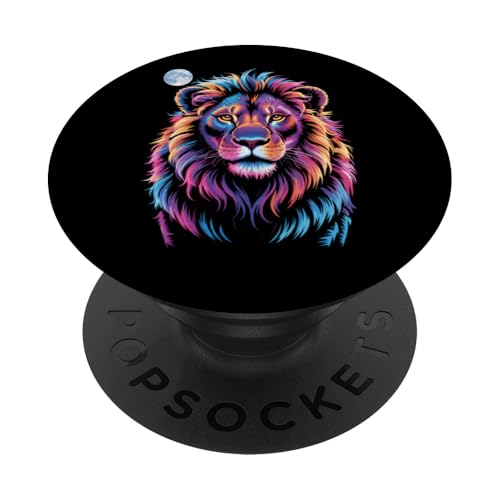 Lion Wildlife Bunter Zoo Day Tierliebhaber für Herren, Damen und Kinder PopSockets Klebender PopGrip Lion Wildlife Bunter Zoo Day Tierliebhaber für Herren, Damen und Kinder PopSockets Klebender PopGrip von LionAxis1