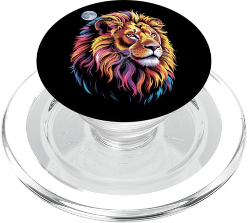 Lion Zoo Day, farbenfrohe Tierliebhaber, Herren, Damen, Kinder PopSockets PopGrip für MagSafe von LionAxis1