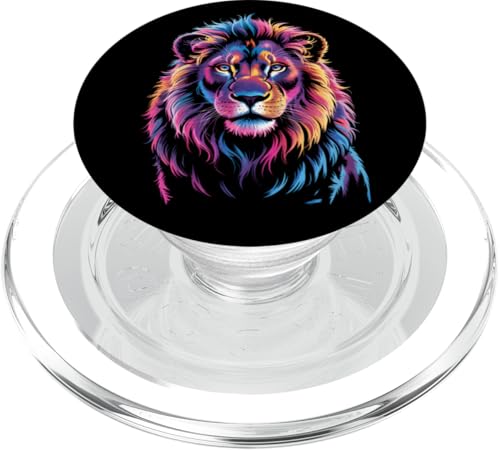 Lion Zoo Day, farbenfroher Tierfreund, Wildtiere, Herren, Damen, Kinder PopSockets PopGrip für MagSafe Lion Zoo Day, farbenfroher Tierfreund, Wildtiere, Herren, Damen, Kinder PopSockets PopGrip für MagSafe von LionAxis1