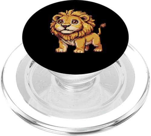 Löwe Pixel Art Retro Spiele Gamer Jungen Mädchen Kinder PopSockets PopGrip für MagSafe Löwe Pixel Art Retro Spiele Gamer Jungen Mädchen Kinder PopSockets PopGrip für MagSafe von LionAxis1