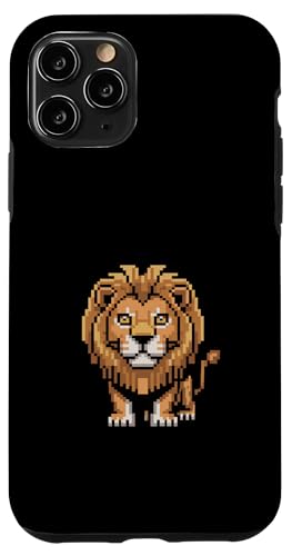 Löwe Zoo Tierliebhaber Pixel 8 Bit Jungen Mädchen Kinder Hülle für iPhone 11 Pro von LionAxis1