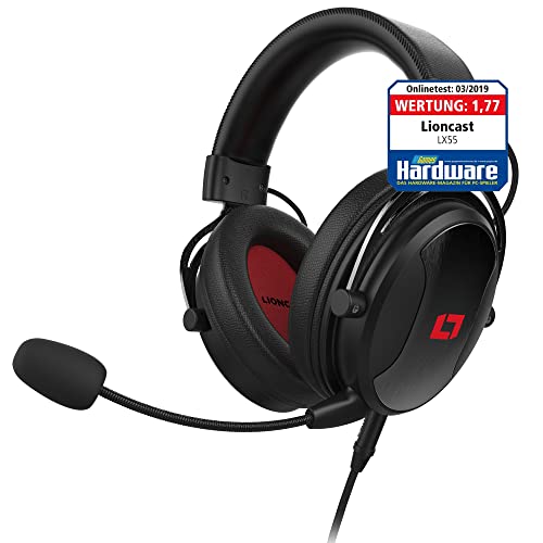 Lioncast® LX55 Gaming Headset mit Mikrofon [53mm-HIGH-Performance-Treiber]- Gaming Kopfhörer für Playstation 5 PS5/PS4/XBox/Nintendo Switch/PC -Kabel AUX/Klinke & Bluetooth - Gamer Headset von Lioncast