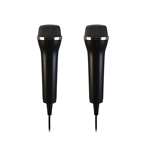 Lioncast® Kabel Mikrofon 2er Set für PS5 / PS4, PC, Xbox, Wii, Nintendo Switch - Microphone für Singstar, Lets Sing, Voice of Germany & Karaoke - Universal Mikrofon Switch - Playstation Zubehör von Lioncast