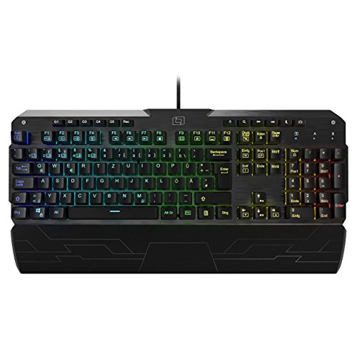 Lioncast LK300 RGB Aluminium Gaming Tastatur (mechanisches Keyboard, Red Switches, RGB Single Key Illumination, QWERTZ, LED, 16.8 Mio. Farben, Programmierbar, USB, abnehmbare Handballenauflage) von Lioncast