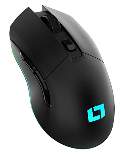 Lioncast LM45 WL – kabellose Gaming Maus 18.000 DPI Pixart Sensor, RGB Wireless Gaming Mouse PC, ultralange 55 Std Akku, 6 programmierbare Tasten, Dual Mode, wiederaufladbar & Ultraleicht (85g) von Lioncast