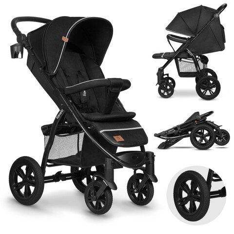 Lionelo Annet Tour Buggy Kinderwagen mit verstellbarem Verdeck schwarz von Lionelo