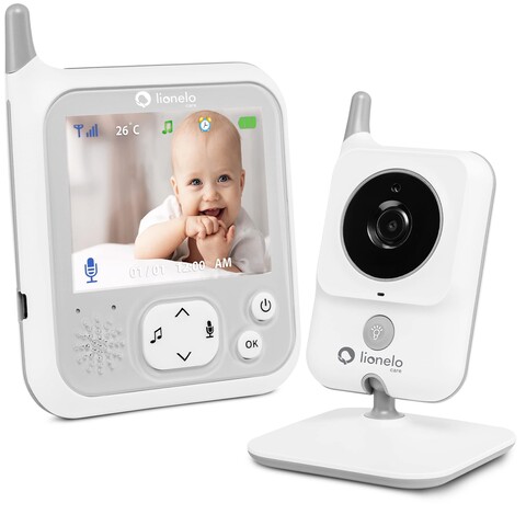Lionelo Babyline 7.1 Video-Babyphone mit Temperatursensor kompakt weiß von Lionelo