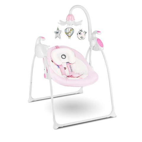 Lionelo Robin Babywippe mit Musik 5-Punkt-Grutsystem pink von Lionelo