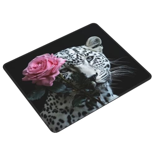 Mauspad Weißer Panther Schwarz Gaming Mauspad, Gaming Mousepad Wasserdicht und Rutschfester Gummi für PC-Büro, Arbeit, Gaming, Studium, Festival Geschenk Dekor Schreibtischunterlage 290x240cm E-99 von Lionhai