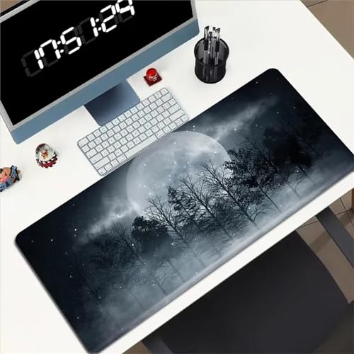 Grauer Mondbaum Großes Gaming Mauspad XXL Mousepad Schreibtischunterlage Stitched Edges Rutschfestes Mousepad für Computer Office Keyboard and Laptop,1000x500mm von Liowen