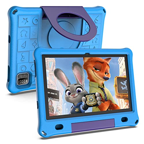 Lipa WQ01 Kinder Tablet Blau 10,1 Zoll - Kids Tablet - 64 GB Speicher - 3 GB Arbeitsspeicher - Großer Bildschirm - Mit vorinstallierter Spiele-Software - Play Store - Einstellbarer Kinderschutz von Lipa