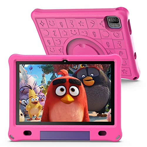 Lipa WQ01 Kinder Tablet Rosa 10,1 Zoll - Kids Tablet - 64 GB Speicher - 3 GB Arbeitsspeicher - Großer Bildschirm - Mit vorinstallierter Spiele-Software - Play Store - Einstellbarer Kinderschutz von Lipa