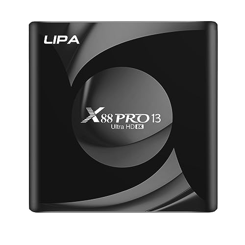 Lipa X88 Pro 13 TV Box 4-32 GB Android 13 -Mediaplayer Mit Kodi, Netflix und Playstore-8K Decoder - Apps via Playstore und Internet - Wifi und Ethernet - Dolby Sound - Bluetooth von Lipa
