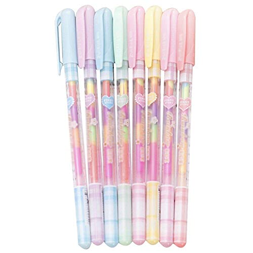 6 in 1 Farb Regenbogen Gel Stift Highlighters Kugelstifte Kawaii Schullieferungen Gel Stifte Koreanische Schüler Schreibwaren von Lipfer