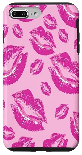 Cover Me In Kisses verspielter rosa Lippenstift koketten Spaß Hülle für iPhone 7 Plus/8 Plus von Lipstick Kisses Tees And KissMark Gifts by taiche