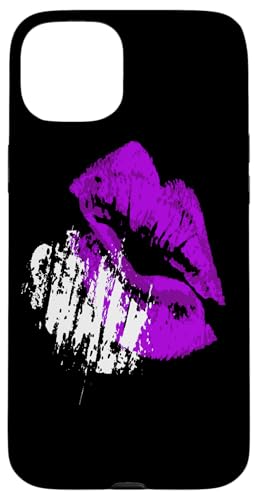 Gothic SWALK Lippenstift Kiss mit Herzmotiv, lila Hülle für iPhone 15 Plus Gothic SWALK Lippenstift Kiss mit Herzmotiv, lila Hülle für iPhone 15 Plus von Lipstick Kisses Tees And KissMark Gifts by taiche