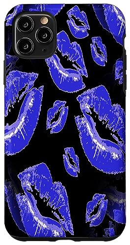 Two Kisses Collided Lip, zärtliches, kräftiges blaues Lippenmuster Hülle für iPhone 11 Pro Max Two Kisses Collided Lip, zärtliches, kräftiges blaues Lippenmuster Hülle für iPhone 11 Pro Max von Lipstick Kisses Tees And KissMark Gifts by taiche