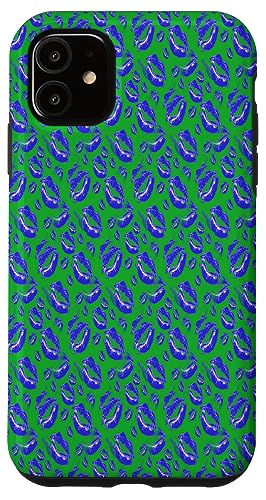 Two Kisses Collided Lip, zärtliches, kräftiges blaues Lippenmuster Hülle für iPhone 11 Two Kisses Collided Lip, zärtliches, kräftiges blaues Lippenmuster Hülle für iPhone 11 von Lipstick Kisses Tees And KissMark Gifts by taiche