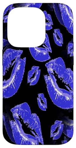 Two Kisses Collided Lip, zärtliches, kräftiges blaues Lippenmuster Hülle für iPhone 14 Pro Two Kisses Collided Lip, zärtliches, kräftiges blaues Lippenmuster Hülle für iPhone 14 Pro von Lipstick Kisses Tees And KissMark Gifts by taiche