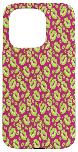 Two Kisses Collided Lip Smacking Limettenfarbenes Lippenmuster Hülle für iPhone 15 Pro Two Kisses Collided Lip Smacking Limettenfarbenes Lippenmuster Hülle für iPhone 15 Pro von Lipstick Kisses Tees And KissMark Gifts by taiche