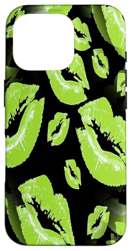 Two Kisses Collided Lip Smacking Limettenfarbenes Lippenmuster Hülle für iPhone 16 Pro Two Kisses Collided Lip Smacking Limettenfarbenes Lippenmuster Hülle für iPhone 16 Pro von Lipstick Kisses Tees And KissMark Gifts by taiche