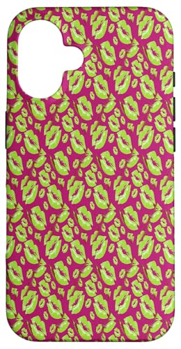 Two Kisses Collided Lip Smacking Limettenfarbenes Lippenmuster Hülle für iPhone 16 Two Kisses Collided Lip Smacking Limettenfarbenes Lippenmuster Hülle für iPhone 16 von Lipstick Kisses Tees And KissMark Gifts by taiche