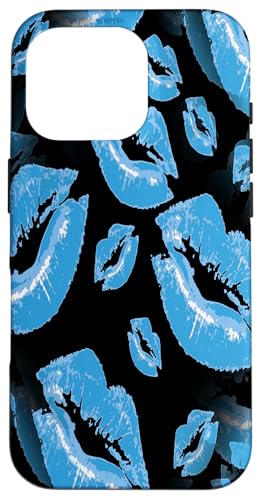 Two Kisses kollidierte, jungenhafte blaue Lippen Muster Hülle für iPhone 16 Pro Two Kisses kollidierte, jungenhafte blaue Lippen Muster Hülle für iPhone 16 Pro von Lipstick Kisses Tees And KissMark Gifts by taiche