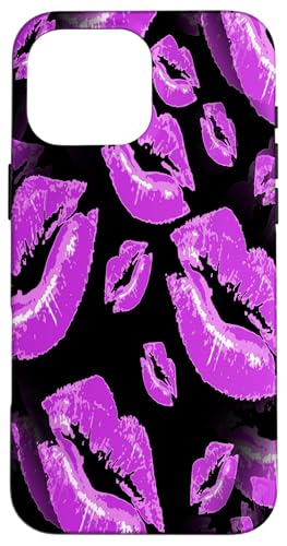 Two Kisses kollidierte, verspielte rosa Lippen Muster Hülle für iPhone 16 Pro Max Two Kisses kollidierte, verspielte rosa Lippen Muster Hülle für iPhone 16 Pro Max von Lipstick Kisses Tees And KissMark Gifts by taiche