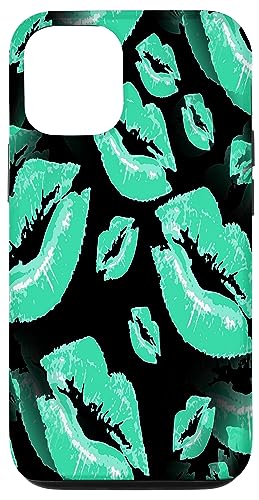Zärtliches Aqua-Lippenmuster von Two Kisses Collided Lip Hülle für iPhone 12/12 Pro Zärtliches Aqua-Lippenmuster von Two Kisses Collided Lip Hülle für iPhone 12/12 Pro von Lipstick Kisses Tees And KissMark Gifts by taiche